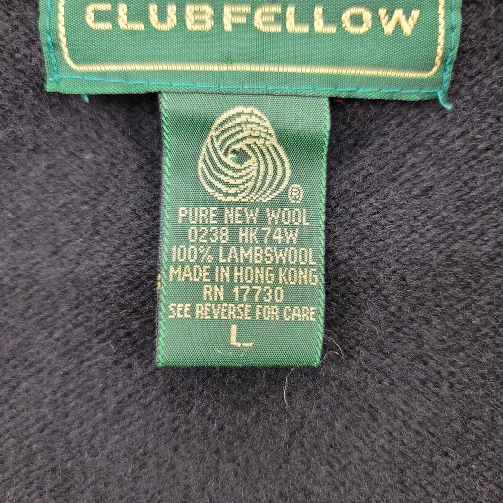 Clubfellow Sweater Mens Large Black Lambswool Vest Sleeveless V-Neck Golf Casual - Picture 5 of 9